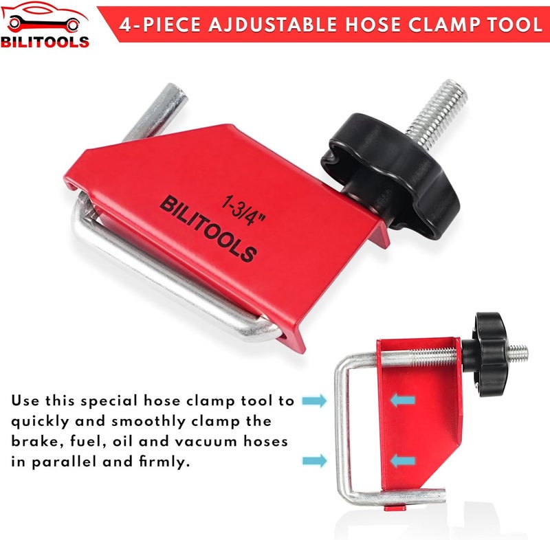 BILITOOLS 4 Piece Hose Pinch Off Pliers Clamp Pliers for Flexible Fuel Line Coolant Radiator Brake Hoses Clamp Tool etc, Without Damaging the Line - Image 4